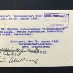 Württemberg Dienstganzsache Nachlassgericht Stuttgart n. Frickenhofen / Gschwend