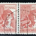 Alliierte Besetzung Gemeinschaftsausgaben Mi.Nr. 956 b Paar gestempelt