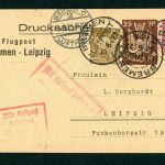 Dt. Reich Infla Ganzsache + ZuFr Luftpost Bremen - Berlin nach Leipzig 1923