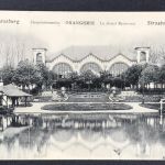 AK Straßburg Orangerie - gelaufen Kehl 1908 n. Ludwigshafen