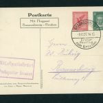 Dt. Reich Flugpost Ganzsache Braunschweig Brocken 09.10.1927