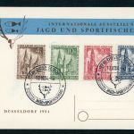 Berlin Michel Nummer 106-109 Gedenkkarte Austellung Jagd und Sportf. Düsseldorf