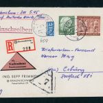Bund Heuss Mischfrankatur Nachnahme Einschreiben Braunschweig n. Coburg