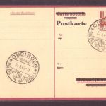 Saar Postkarte mit Michel Nummer 239 SST Güdingen 25.9.1949