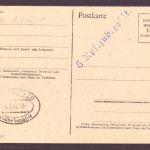 Postkarte Gebühr bezahlt 5 Rpf zub. zahlt 1946 A y III 1