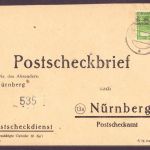 All. Besetzung BiZone AM-Post Postscheckbrief Nürnberg 1948