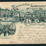 Ansichtskarte Restaurant und Cafe Lindenhof Stuttgart 1898