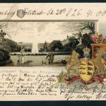 Ansichtskarte Stuttgart Wappen Prägekarte Parthie am Anlagensee 1900
