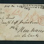 Vorphila Briefhülle Hannover n. Neuhaus Doppelverwendung Celle - Hannover