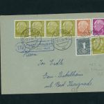 BRD Bund Heuss Michel Nummer 177 4er Streifen Mischfrankatur Augsburg 1958