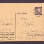 Postkarte Besetzung BiZone Ziffernserie 10 Pf - Frankfurt a. M. 1947