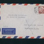 Bund Heuss Mi.Nr. 190 Einzelfrankatur Luftpostbrief Seeheim n. Washington