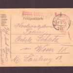 Feldpost 1. WK Etappenpost 244 "desinfiziert" nach Österreich / Wien 1917