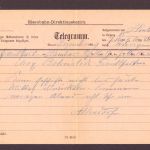 Telegramm Eisenbahn Direktionsbezirk, Hamburg nach Allendorf / 1899
