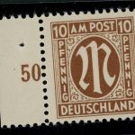 All. Besetzung Bizone AMPost Michel Nr. 22d postfrisch Randstück Befund