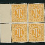 All. Besetzung Bizone AMPost Michel Nr. 13Ey 4er Block postfrisch Befund