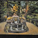 Ansichtskarte Meiningen - Märchen Brunnen im engl. Garten - 1930 nach Halle