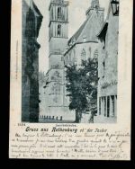Ansichtskarte Gruss aus Rothenburg / Tauber - Jacobskirche - 1899 nach Paris