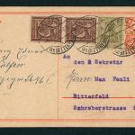 Dt. Reich Infla Ganzsache Papierzuschlag + ZUF 1922 Wolfen Bitterfeld