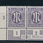 All. Besetzung Bizone AMPost Michel Nr. 17aC Eckrand postfrisch