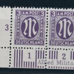 All. Besetzung Bizone AMPost Michel Nr. 17aD Eckrand postfrisch