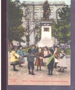 Ansichtskarte Zürich Pestalozzidenkmal mit Linthescherschulhaus nicht gelaufen