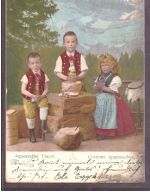 Ansichtskarte Schweiz Appenzeller Tracht - gelaufen Grabs 1905