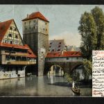 Ansichtskarte Nürnberg - Am Henkersteg - 1903 nach Paris / Frankreich