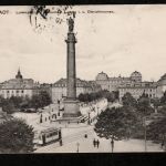 Ansichtskarte Darmstadt - Luisenplatz mit Ludwig Monument / Brunnen - 1911