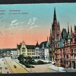 Ansichtskarte Wiesbaden - Schlossplatz - 1928 nach Versailles / Frankreich