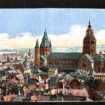 Ansichtskarte Mainz - Künstlerkarte / Blick auf den Dom um 1930