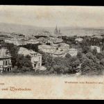 Ansichtskarte Gruss aus Wiesbaden - vom Kaiserhof aus - circa 1880 / 1890