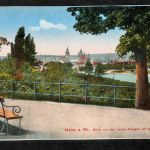 Ansichtskarte Mainz - Blick von den Anlagen auf den Dom -1921