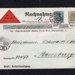 Dt. Reich Germania Mischfrankatur Nachnahme Sendung Berlin n. Hamburg