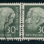 Bund Michel Nummer 259 waagerechtes Paar gestempelt