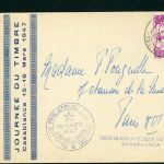 Marokko Einzelfranktaur Casablanca 1947 Sonderstempel