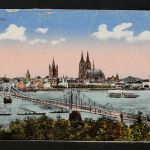 Ansichtskarte Köln / Cöln - Stadt und Rhein mit Brücke / Dampfer - um 1914