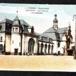 Ansichtskarte Coblenz / Koblenz - Hauptbahnhof / dreisprachig - um 1919