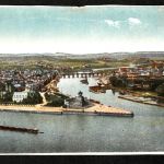 Ansichtskarte Coblenz / Koblenz - Das deutsche Eck / aus der Luft - um 1919