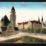 Ansichtskarte Wiesbaden - Gutenbergschule - 1923 beschriftet