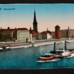 Ansichtskarte Düsseldorf - Rheinansicht / Dampfer - um 1914
