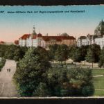 Ansichtskarte Düsseldorf - Kaiser Wilhelm Park / Regierung / Kunst - um 1914