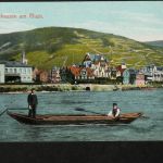 Ansichtskarte Aßmannshausen am Rhein - mit Boot Ansicht - 1918 beschriftet
