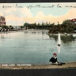 Ansichtskarte England - Folkstone - radnor park lake - 1909 nach Frankreich