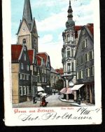 Ansichtskarte Gruss aus Solingen - Markt - 1902 als Drucksache nach Frankreich