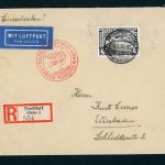 Zeppelin Beleg Europa Nordamerika 1936 mit Michel Nr. 458 Polarfahrt