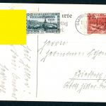 Saargebiet Mischfrankatur 191 + 182 auf Ansichtskarte Saarabstimmung