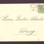 Deutsches Reich MiNr 39 a D auf Brief / 1881 Gera - Coburg geprüft