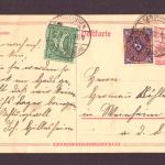 Infla Ganzsache MF - 27. 7. 1922 / Sandhausen nach Weinheim