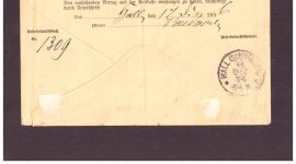 Württemberg Postanweisung - Bibersfeld nach Hall 1896
